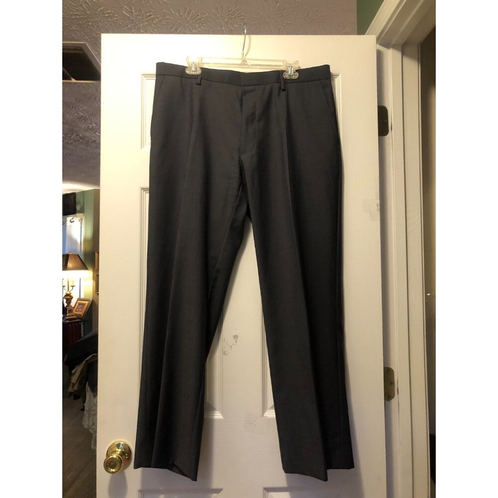 united colors of benetton men's gray 50%wool 50%polyester dress pants size 38/30